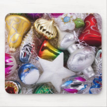 Set of christmas decorations mouse pad