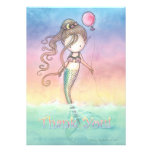 Set of Mermaid Birthday Thank You Notes Personalized Invite