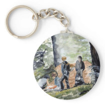 'Setting Up Camp' Keychain