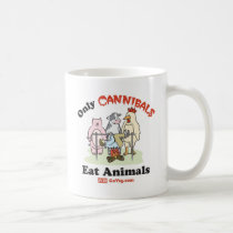 Seulement les cannibales mangent la tasse d'animau tasses