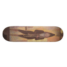 Seurat Painting - The Circus Parade Custom Skate Board