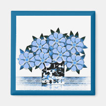 Seven Flowers and Vase Blues Magnet