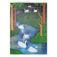 Seven Swans A-Swimming Cards