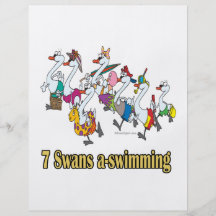 seven swans a-swimming seventh 7th day christmas full colour flyer