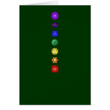 Seven vertical chakras cards