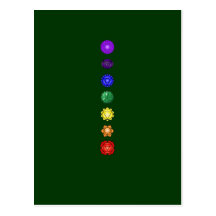 Seven vertical chakras post card