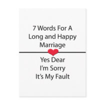 Seven Words For a Long and Happy Marriage