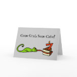 Seventh Birthday Lizard Party Invitation Greeting Card