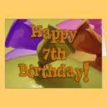 Seventh happy birthday balloons 7th cards