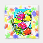 Several peppers and veggies graphic fridge magnet