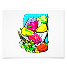 Several peppers and veggies graphic photo art