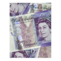 Several Pound Bills New British0 Pounds Money Post Card