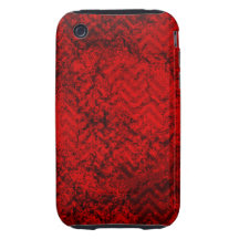 Severely Distressed Red and Black Zigzags iPhone 3 Tough Covers