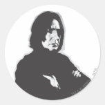 Severus Snape Arms Crossed B-W Round Stickers