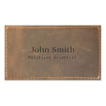 Sewed Leather Political Scientist Business Card