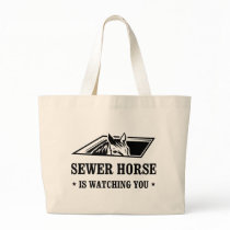 Sewer Horse is watching you Canvas Bags