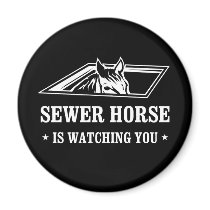 Sewer Horse is watching you Magnets
