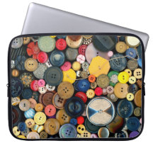 Sewing - Buttons - Bunch of Buttons Laptop Sleeves
