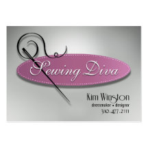 "Sewing Diva" - Seamstress, Dressmaker, Designer Business Card Template