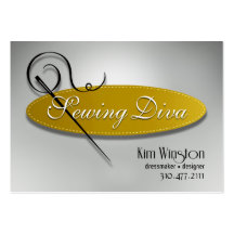 "Sewing Diva" - Seamstress, Dressmaker, Designer Business Card Templates