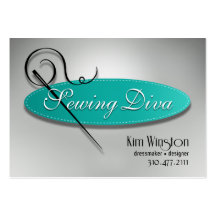 "Sewing Diva" - Seamstress, Dressmaker, Designer Business Card Template