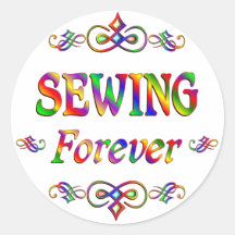 SEWING FOREVER ROUND STICKERS