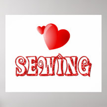 Sewing Hearts Poster