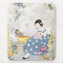 Sewing in a Garden of Foxglove & Poppies Mousepad