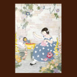 Sewing in a Garden of Foxglove & Poppies posters