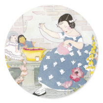 Sewing in a Garden of Foxglove & Poppies Stickers