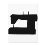 sewing machine silhouette postcard