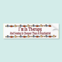 Sewing Therapy bumper stickers
