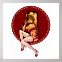 Sexy Anime Pinup Girl Poster