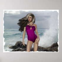 sexy beach gal poster