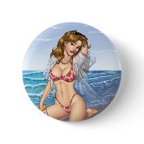 Sexy Bikini Beach Pinup Girl Art by Al Rio