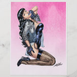 Sexy Black Lingerie Pin-up Girl Art by Al Rio Flyer