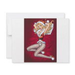 Sexy Blonde Christmas Pin-up Customizable by Al Ri invitations