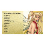 Sexy Blonde Elf Sprite Fairy in pigtails by Al Rio business cards