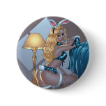 Sexy Blonde Lingerie Bunny Pinup Girl by Al Rio buttons