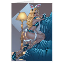 Sexy Blonde Lingerie Bunny Pinup Girl by Al Rio