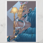 Sexy Blonde Lingerie Bunny Pinup Girl by Al Rio Custom Flyer