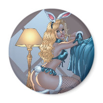 Sexy Blonde Lingerie Bunny Pinup Girl by Al Rio