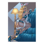 Sexy Blonde Lingerie Bunny Pinup Girl by Al Rio posters