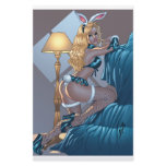 Sexy Blonde Lingerie Bunny Pinup Girl by Al Rio stationery