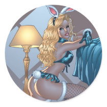 Sexy Blonde Lingerie Bunny Pinup Girl by Al Rio
