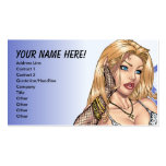 Sexy Blonde Lingerie Pinup with Cross by Al Rio business cards