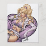Sexy Blonde Pinup in Purple Lingerie by Al Rio Full Colour Flyer