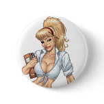 Sexy Blonde School Girl Pin-up by Al Rio buttons