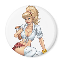 Sexy Blonde School Girl Pin-up by Al Rio