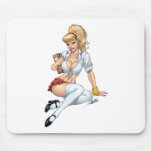 Sexy Blonde School Girl Pin-up by Al Rio mousepads